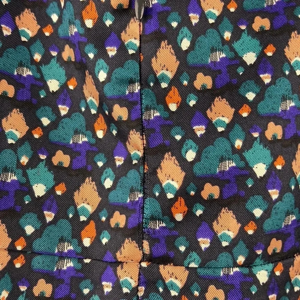 See By Chloe Silk Patterned A-Line Skirt Front Pleats/Pocket Size 8 Back Zipper - Picture 14 of 14